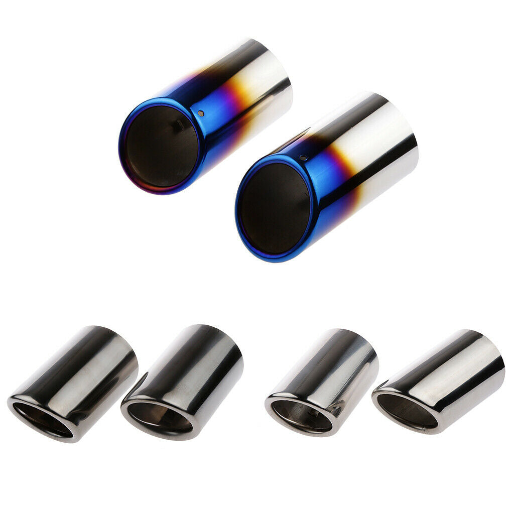 2PCS Stainless Steel Slip-on Muffler Exhaust Tips For 2009-2016 Audi