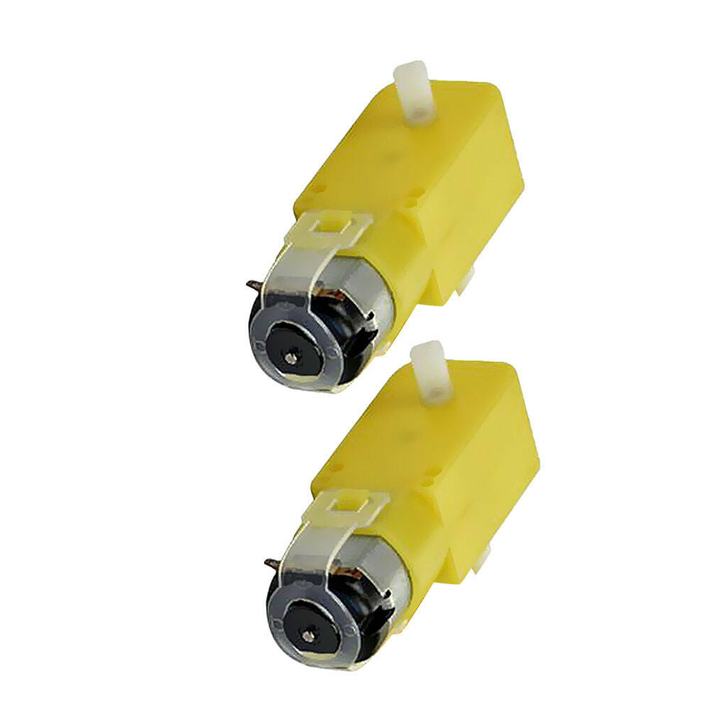 DIY 2Piece TT Geared Car Gear Motor Dual Shaft Gear for   Car Yellow