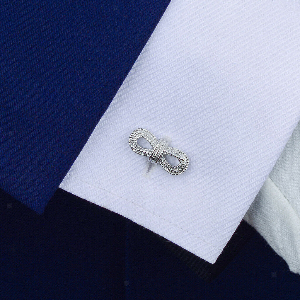 1 Pair Fashion Polished Cufflinks Bow Tuxedo Cuff Links Jewelry for Wedding