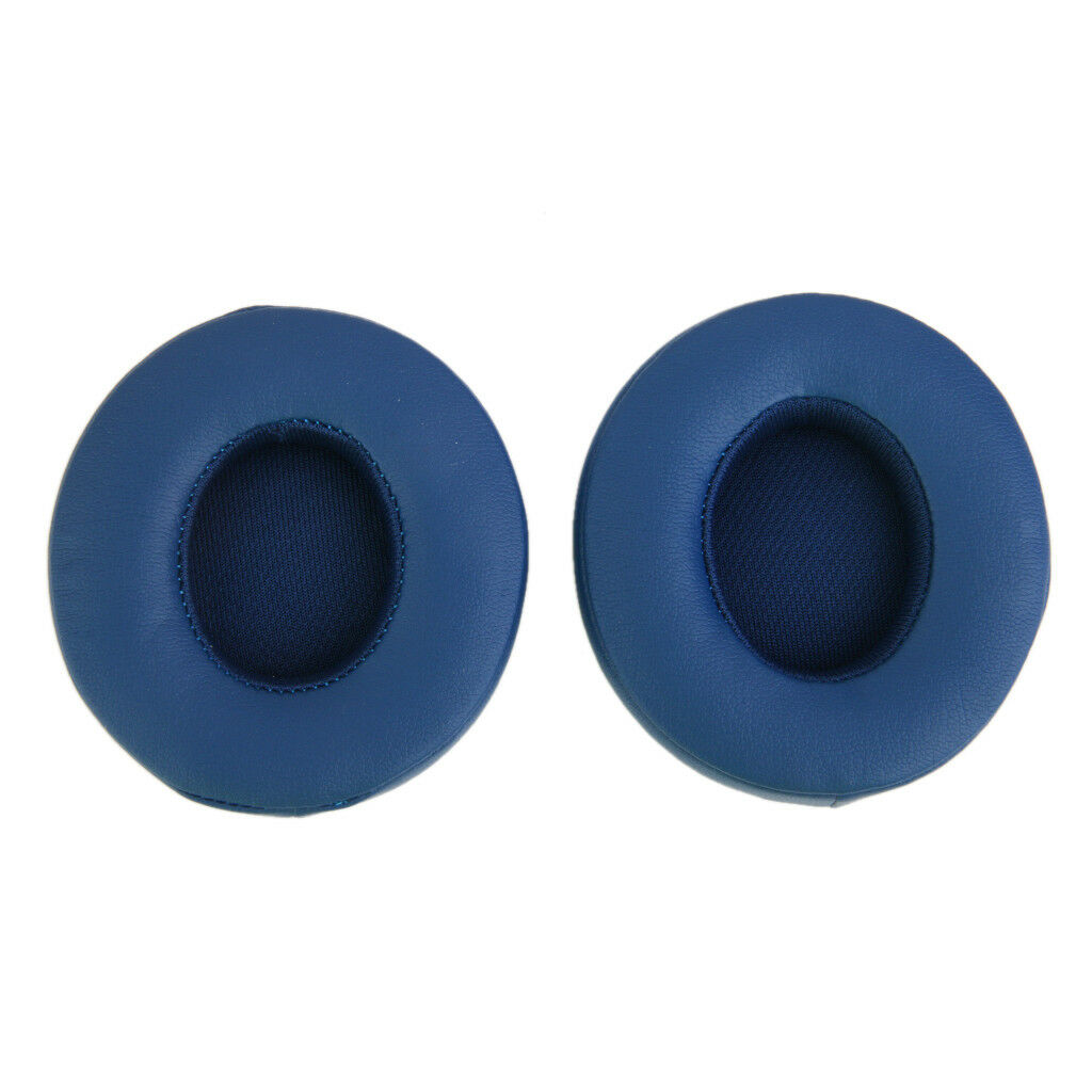 1 Pair Soft Protein Leather Ear Pads Cushion for Monster Beats SOLO 2.0 Blue