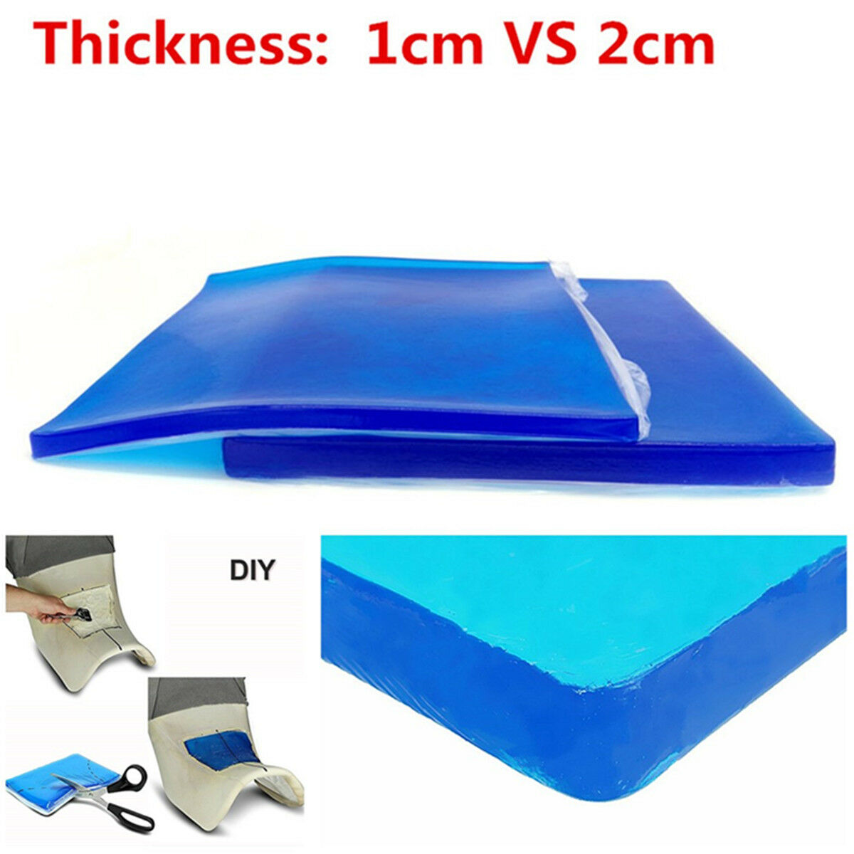 Motorcycle Seat Gel Pad 25*25*2cm Minimize Rider-fatigue Shock Absorption Soft