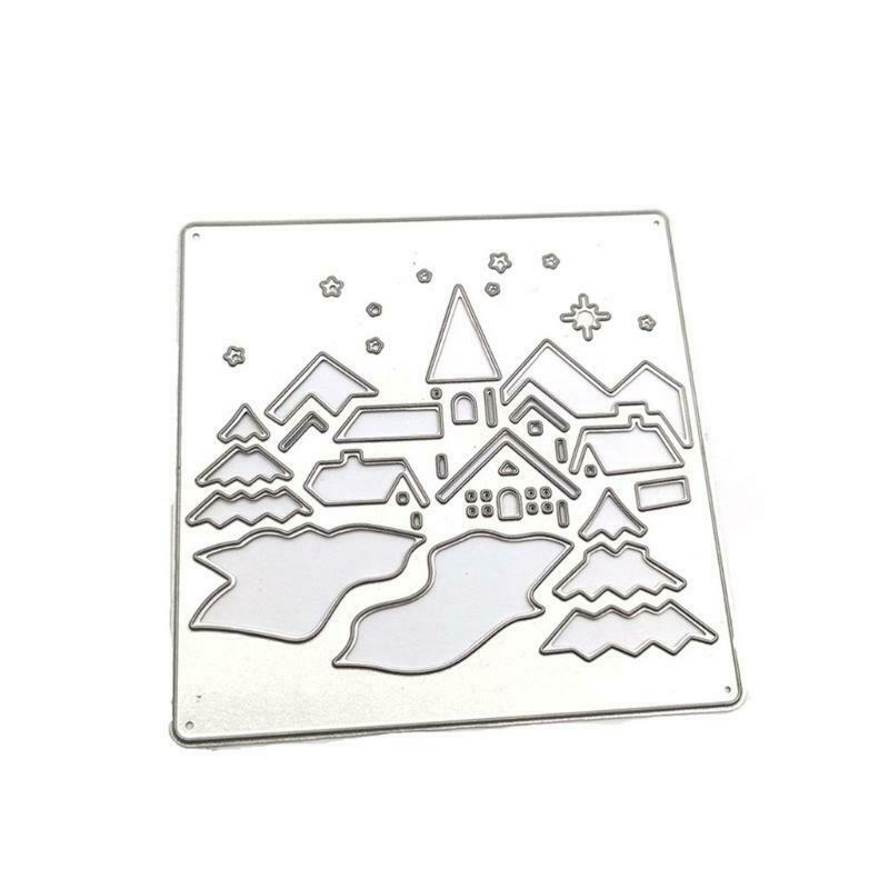 Christmas Snow House Metal Cutting Dies Stencil DIY Scrapbooking Album Template