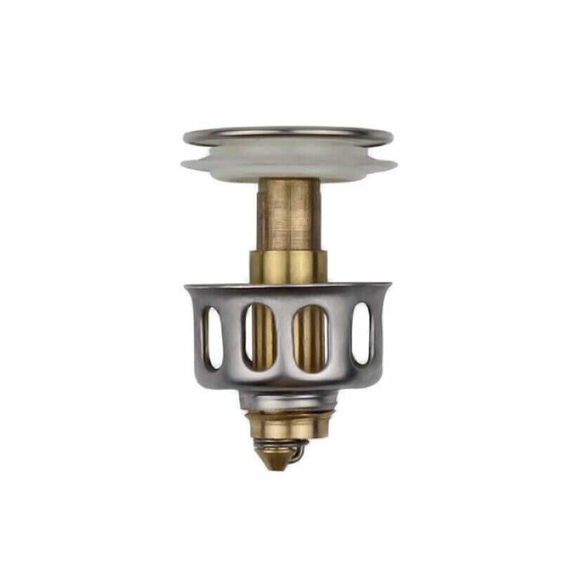 Stainless Steel Wash Basin Bounce Drain Filter Sink Drain Stopper Bathroom Plug