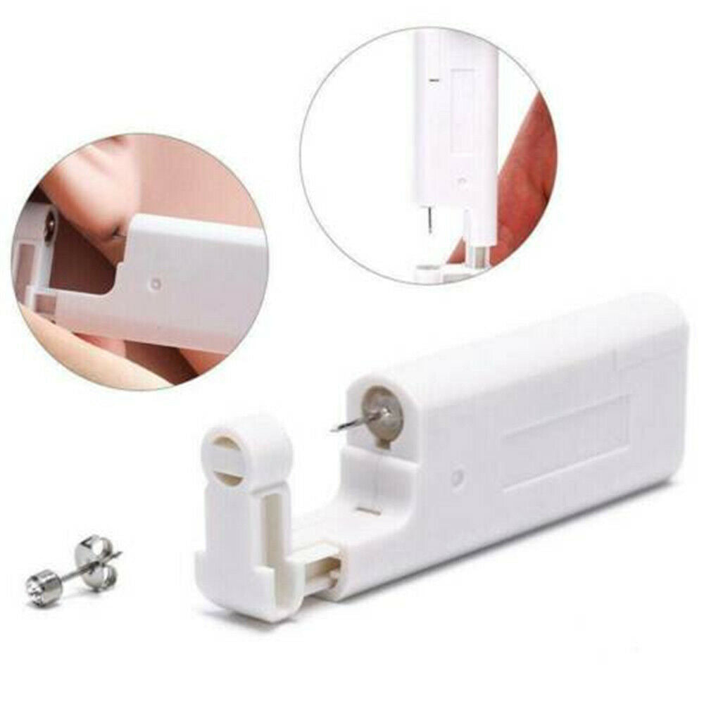 Disposable Safe No Pain Sterile Ear Stud Earrings Stude Piercing Gun Piercer Kit