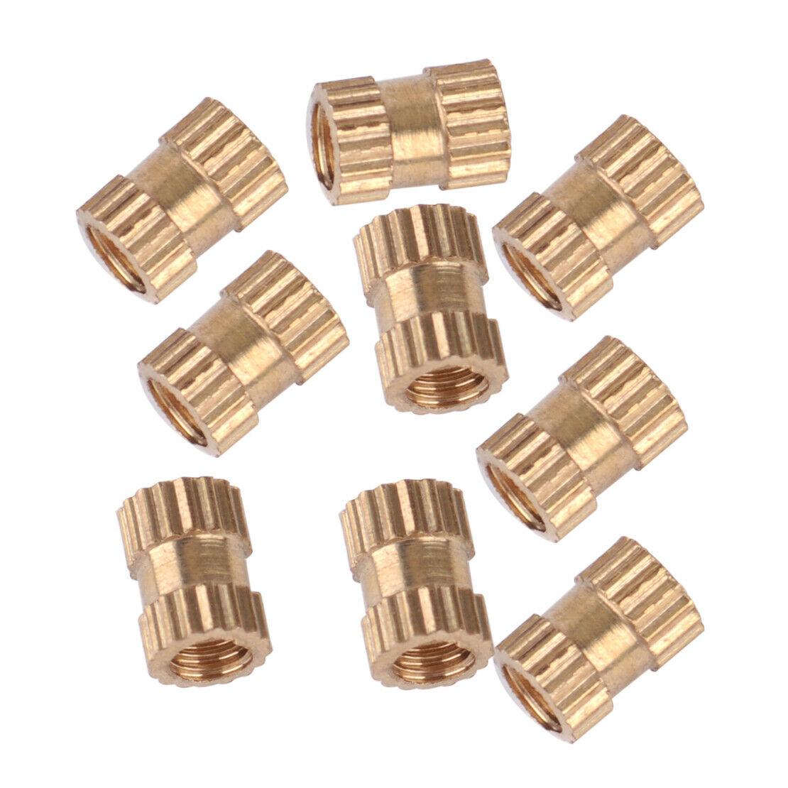 100pcs M3x6x4.3mm(OD) Brass Cylinder Knurled Embedded Threaded Round Insert An