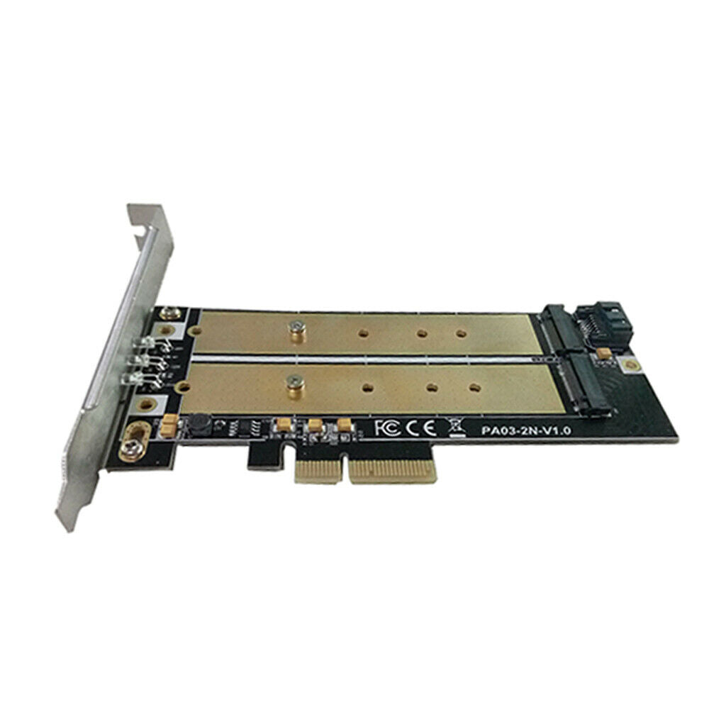 PCI-E  2.0 to NGFF SSD 2 Ports M.2 B Key SSD + SATA III 3.0 And M.2 NVME Key