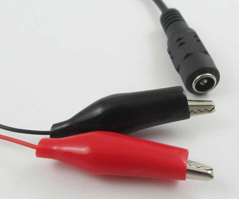 5pcs 5.5x2.1mm DC Power Female Jack to Dual Alligator Clip Test CCTV Cable