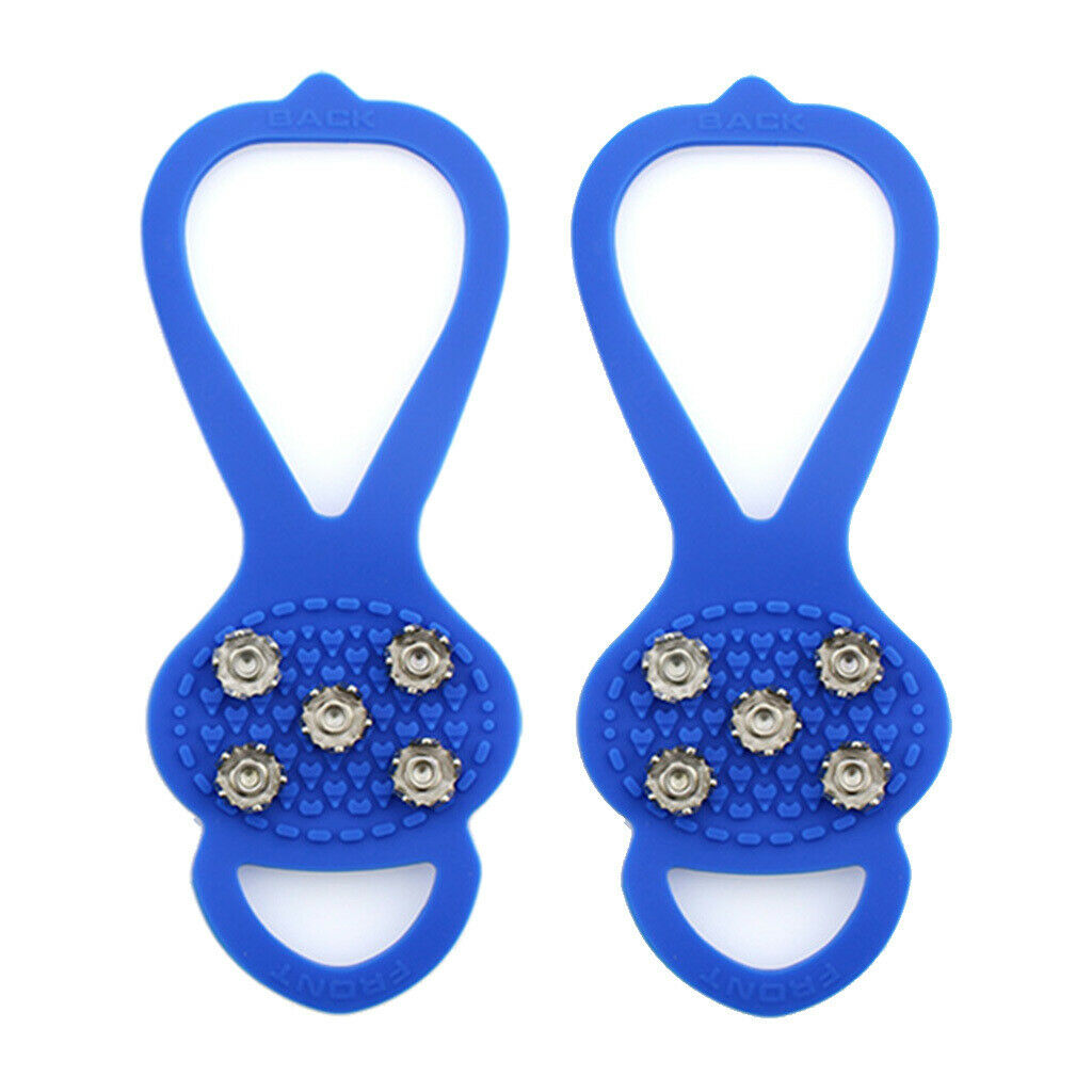 2 Pairs/Set Snow Ice Grips Crampons Snow Traction Cleats Grippers 5 Teeth
