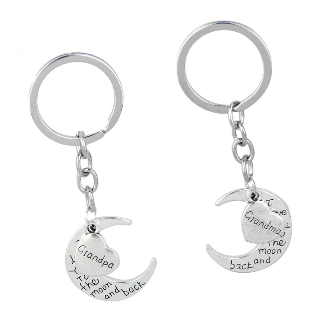 2 Pieces Alloy Keychain Family Gift Keychain Chain