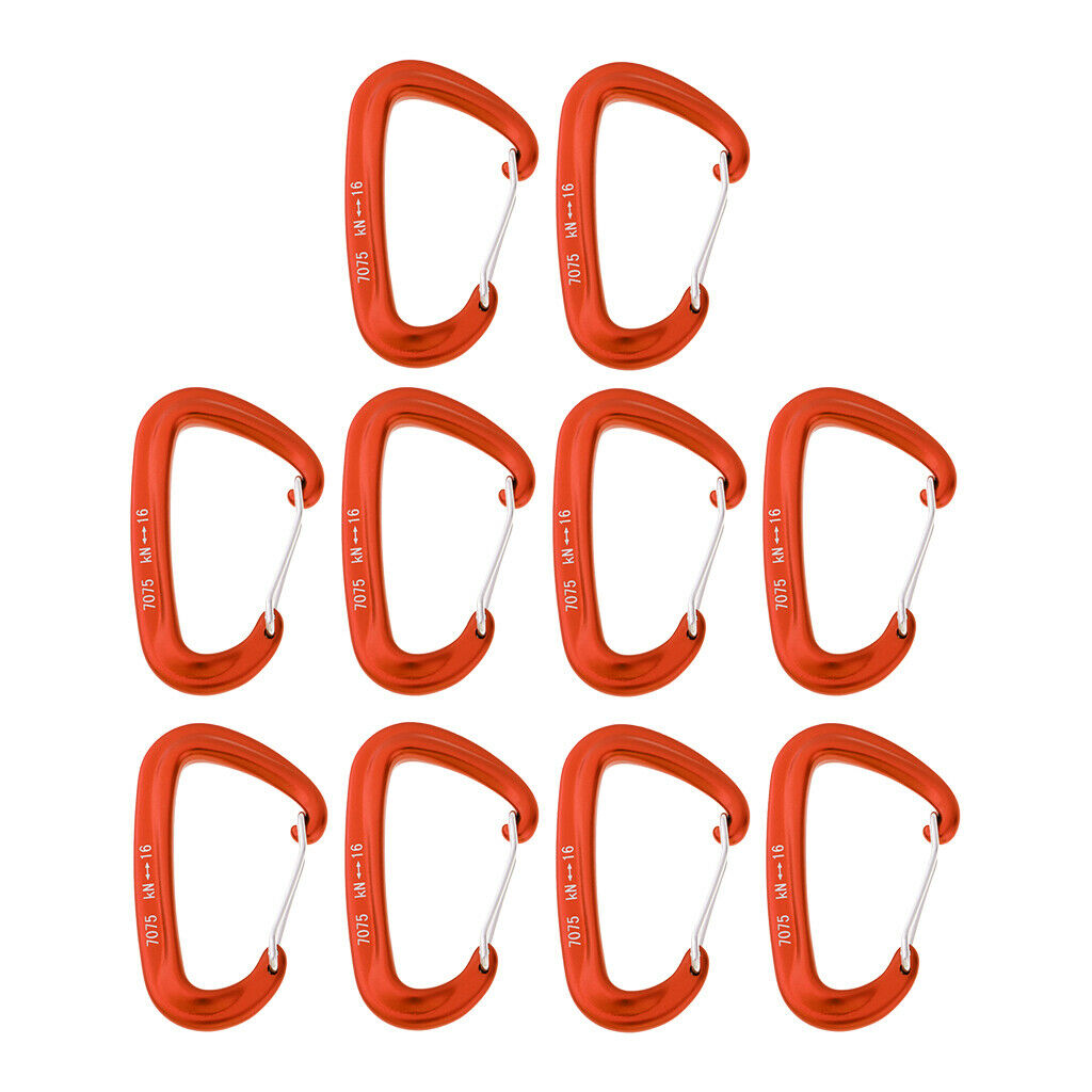 10x Hammock Carabiner Outdoor Rock Climbing Mountaineering Utility Clip 16KN