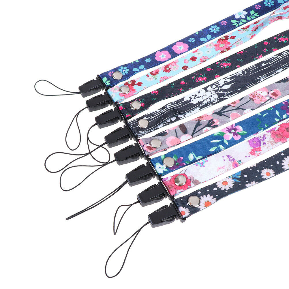 Universal flower mobile phone lanyard badge holder diy hang rope phone st.l8