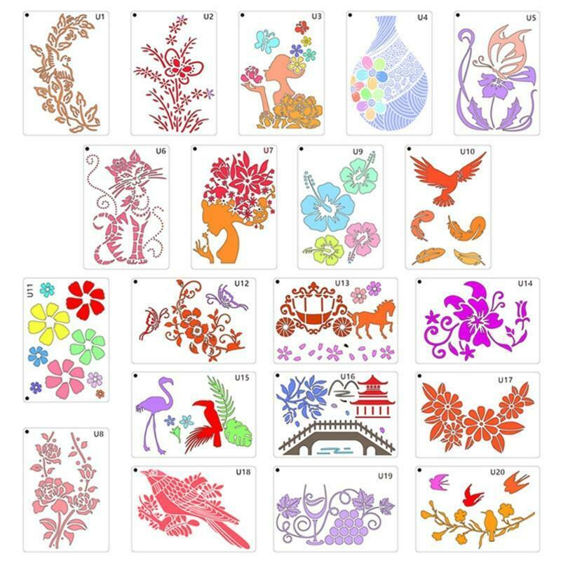 DIY Art Supplies Stencil Bird Flower Suitable for Multiple Scenes Template
