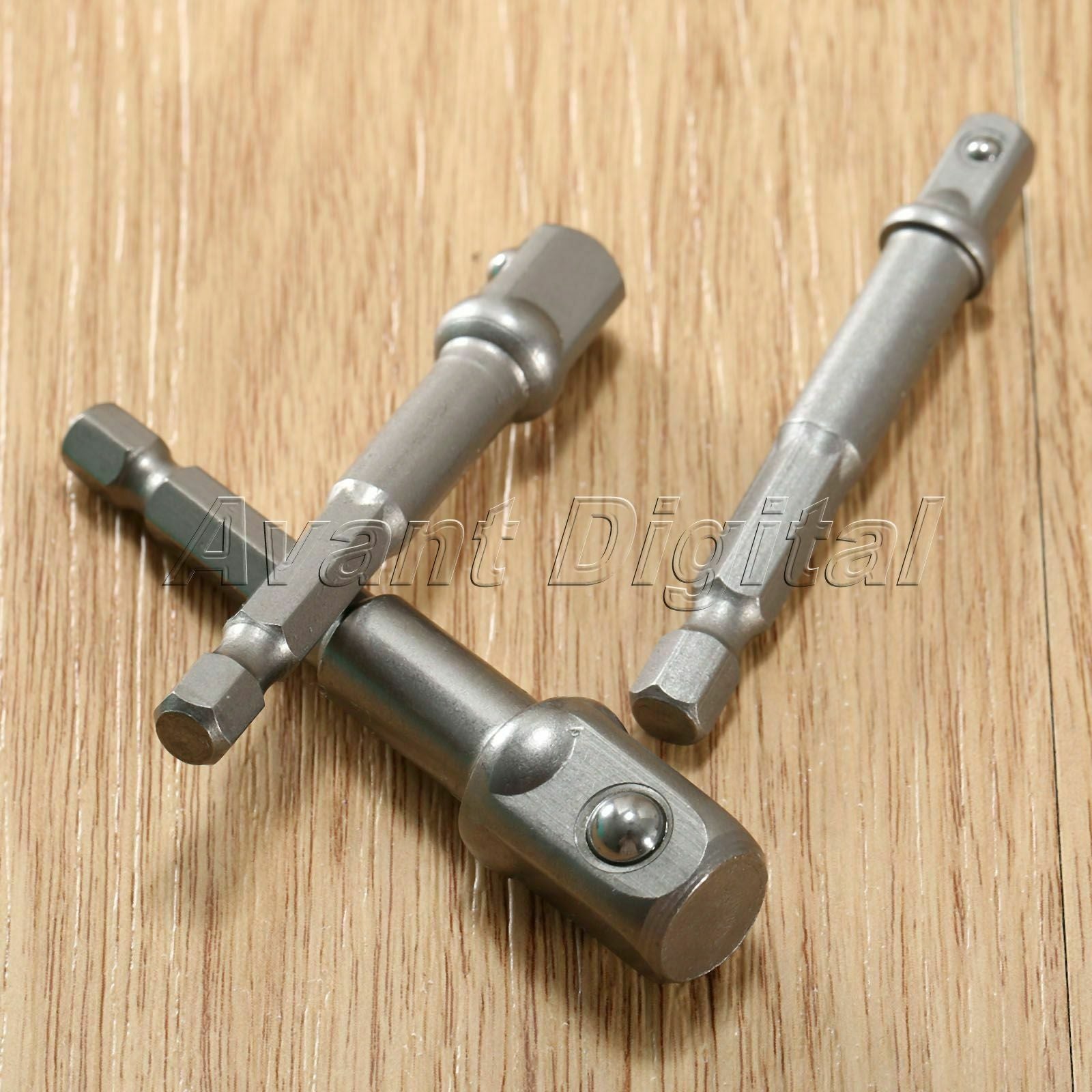 3pcs Impact Drill Socket Adapter Converter To 1/4″3/8″1/2″Screwdriver Driver Set