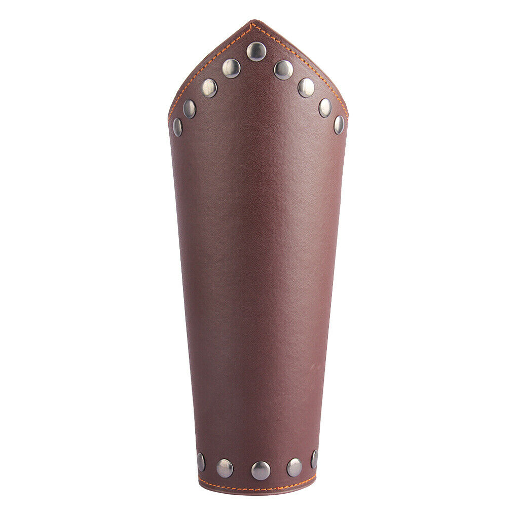 2 Pieces Leather Gauntlet Medieval Leather Bracers Rivet Arm Armor Cuff
