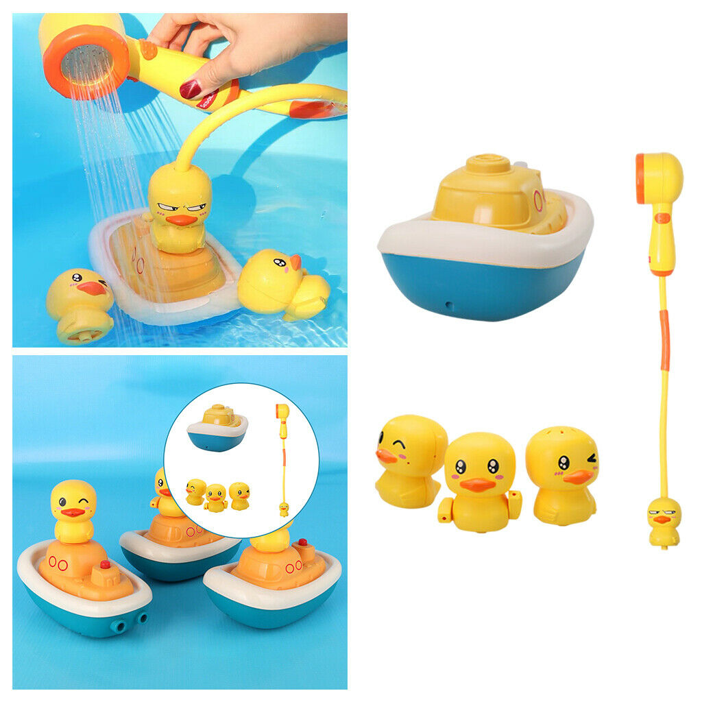 Electric Water Pump Duck Water Spray Baby Bathtub Shower Head Toys Gifts