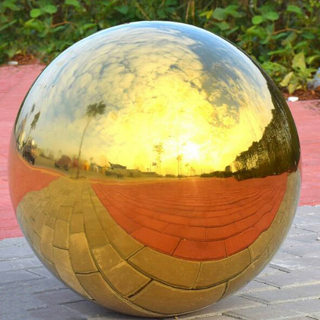 2 Packs 304 Stainless Steel Hollow Ball Seamless Mirror Ball Sphere Garden Yard