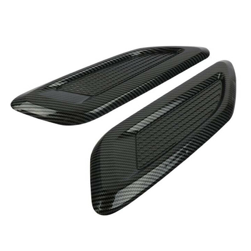 Car Hood Air Vent Louver Cooling Panel Decorate Trim Carbon Fiber Color Plastic