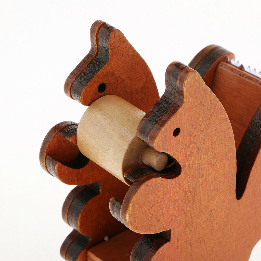 Wooden Squirrel Table Dispenser Tape Dispenser Cutter Adhesive Tape Dispenser
