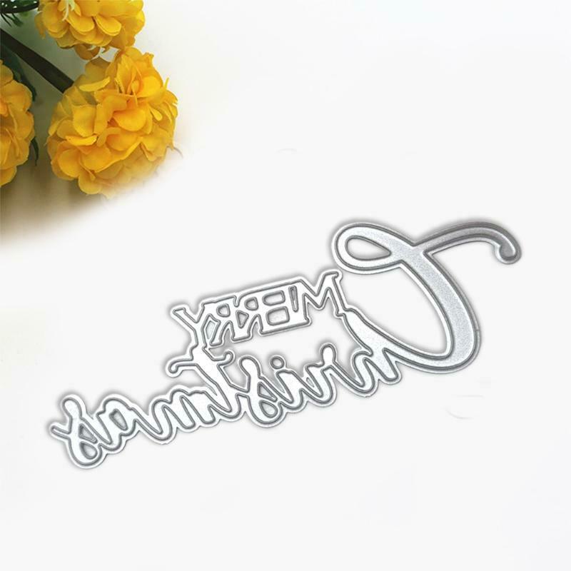 Merry Christmas Letter Metal Cutting Dies DIY Scrapbooking Embossing Stencil