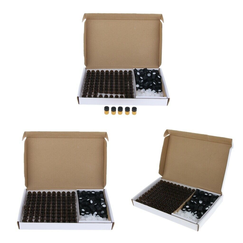 300Pcs Mini 1ml Empty Amber Glass Bottle Small Dram Essential Oil Vials