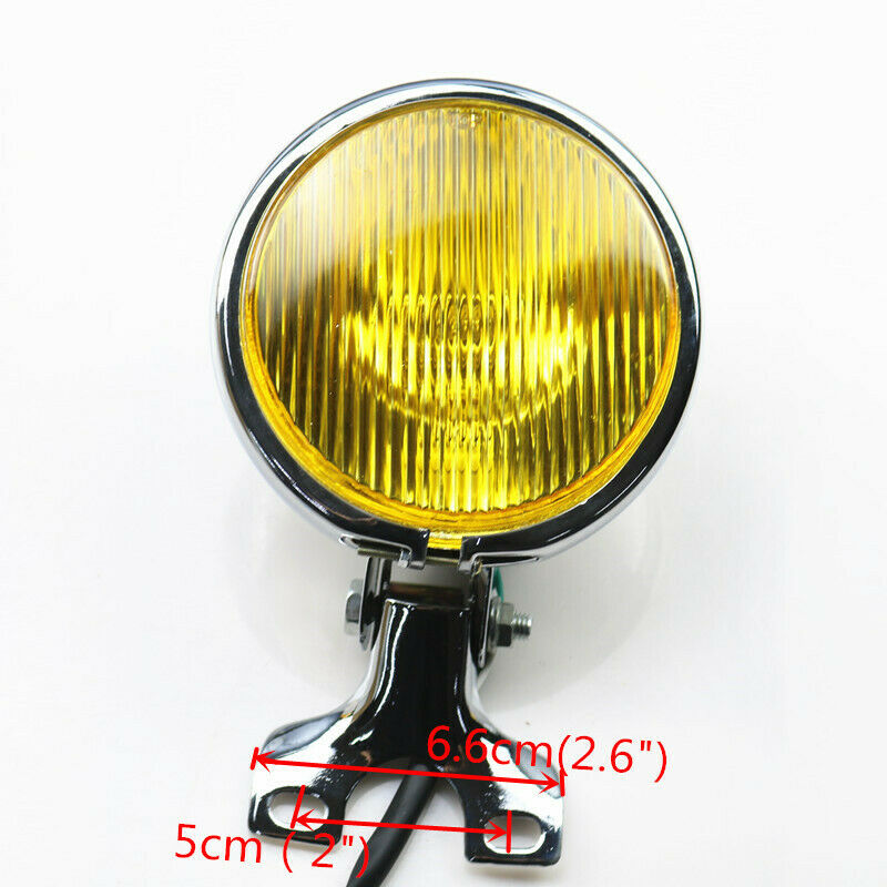 5" Chrome Amber Motorbike Headlight Head Lamp Cruiser Cafe Old School Custom