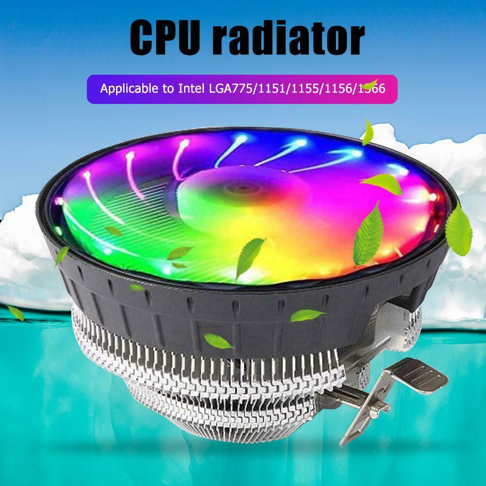 Wanjiafeng CPU Cooling Fan RGB Lighting 3 Pin Desktop Air Cooler Radiator @