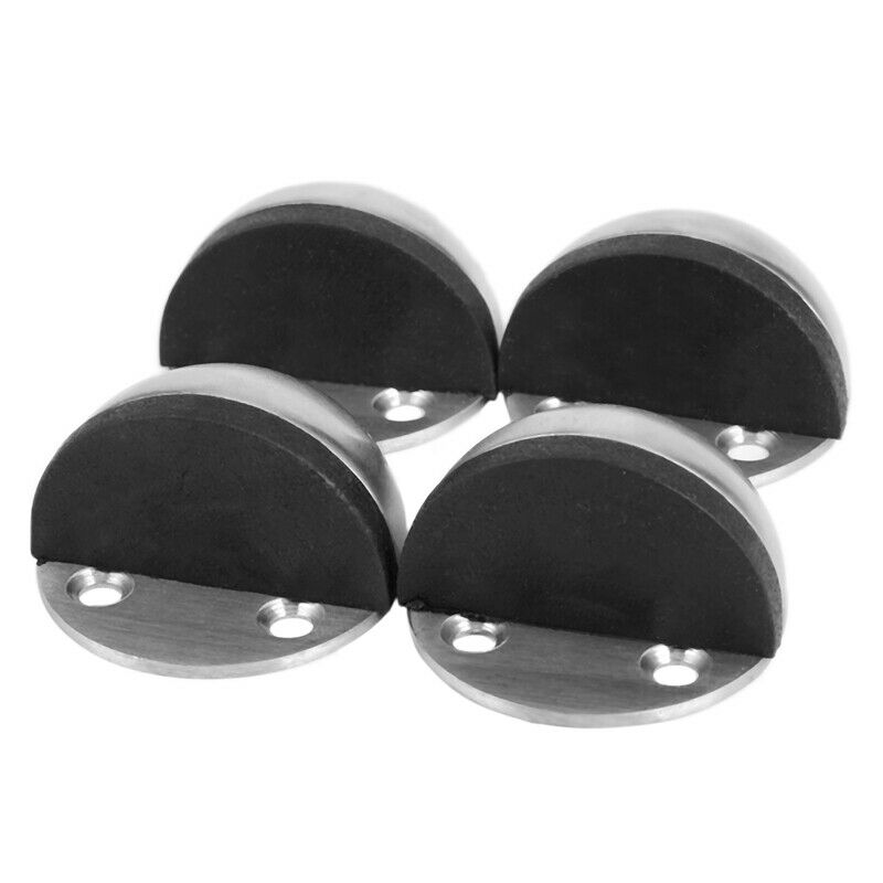 4 Pieces Stainless Steel Floor Door Stopper, Oval Floor Mounted Half Moon DoorI6