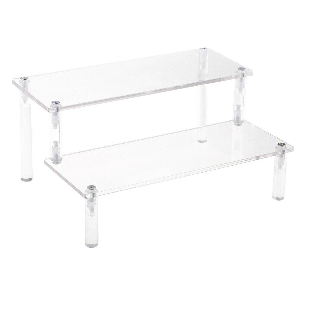 Transparent 2-Tier Acrylic Action Figures Character Car Toys Display Stand