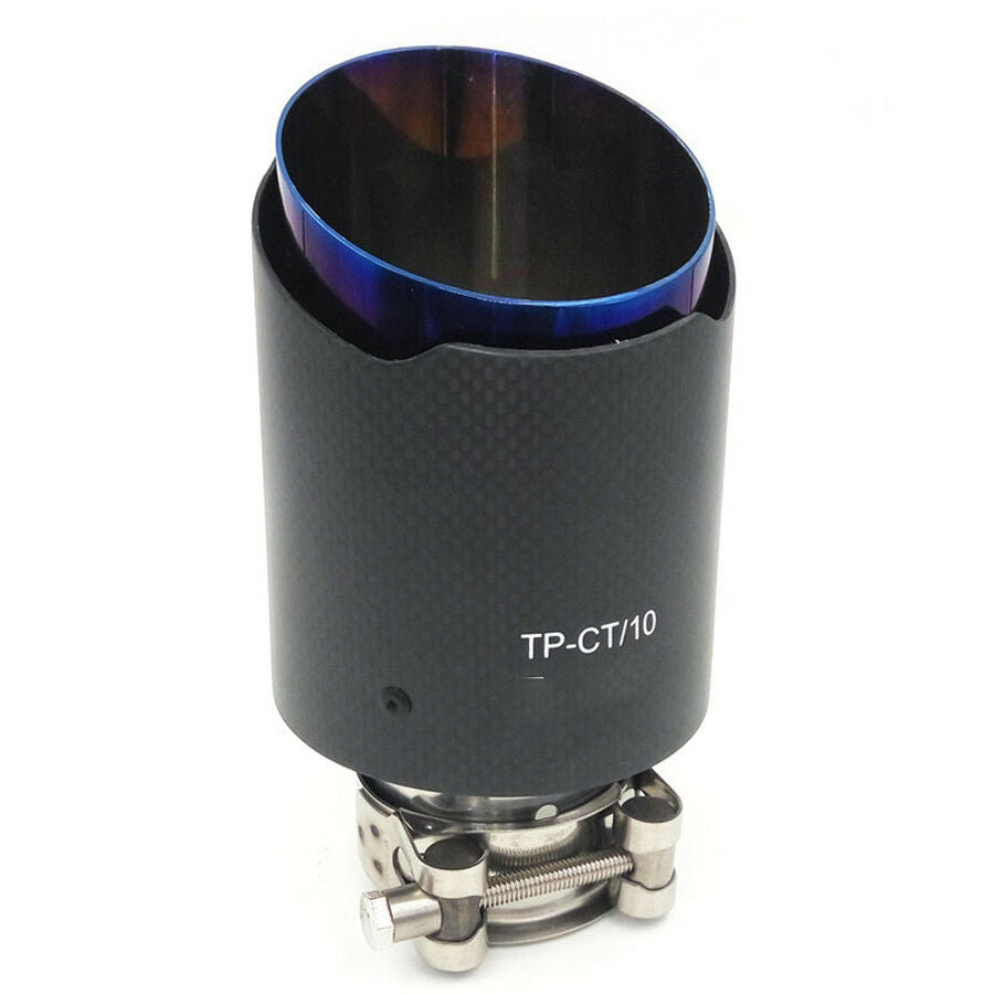 Straight Edge Stainless Steel Carbon Fiber Car Exhaust Muffler Tip Pipe Tailpipe