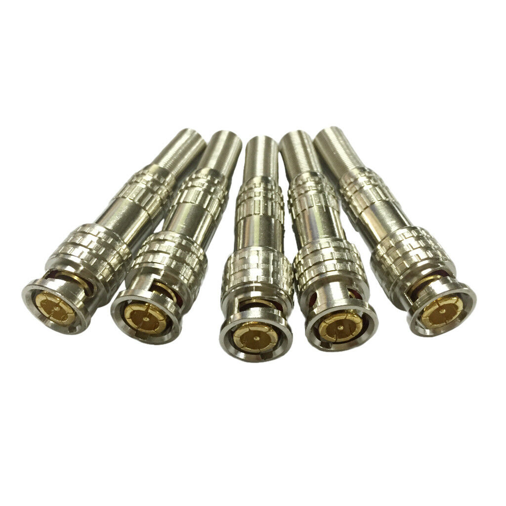 5pcs BNC Male Plug Solderless Coupler Connector for CCTV Camera Coax Cable