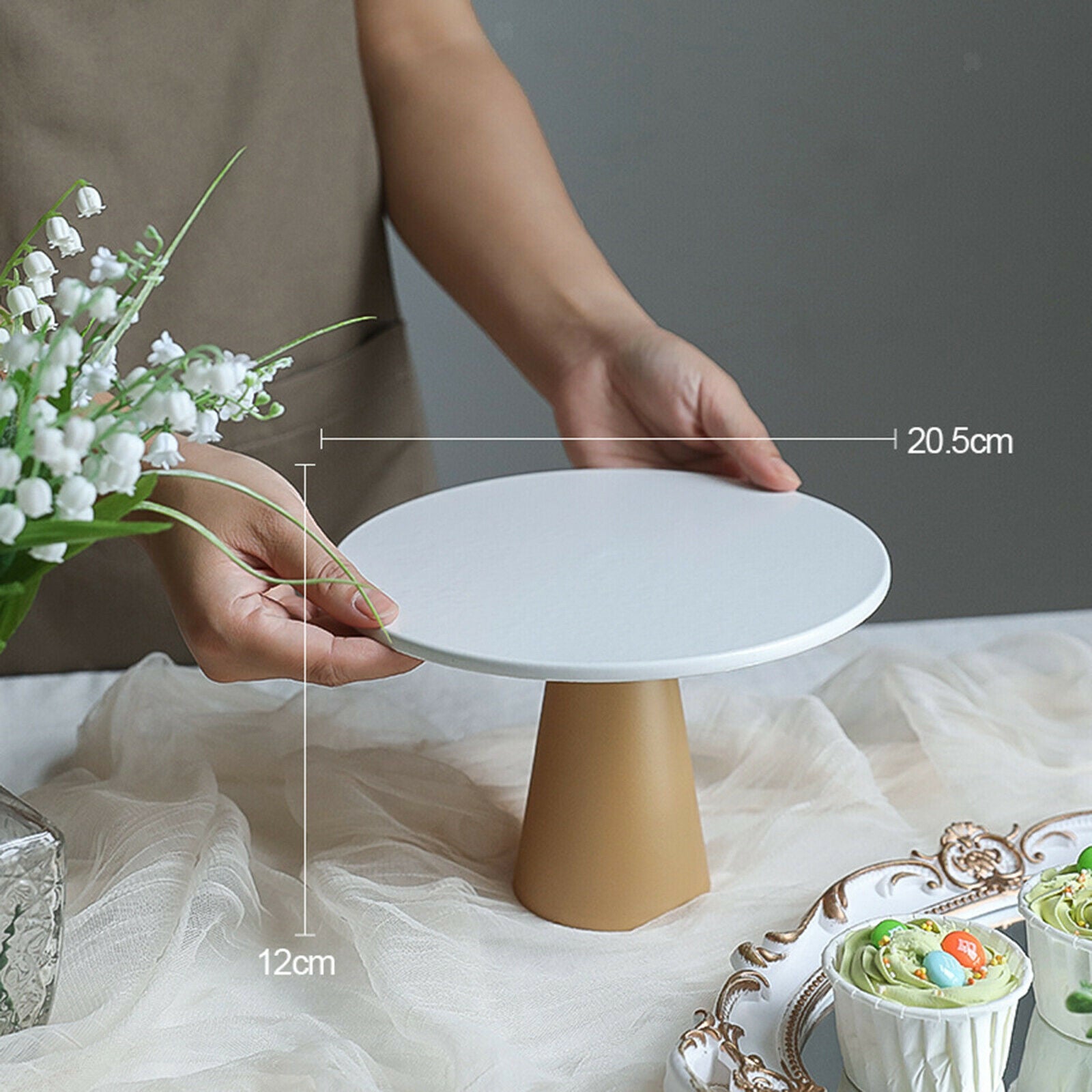 Wedding Cake Stand Golden Tart Fruit Display Plate Centrepiece Storage