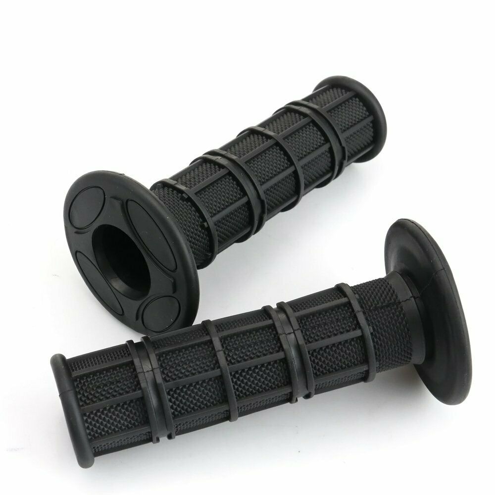 7/8" 22mm Universal Throttle Hand Grips Soft Rubber Handlebar MX Dirt Bike Black