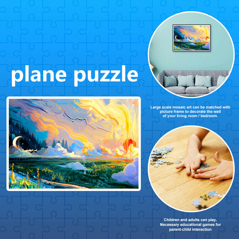 1000pcs DIY Picture Assembling Sun and Moon Jigsaw Puzzle Kids Adults Toys  @