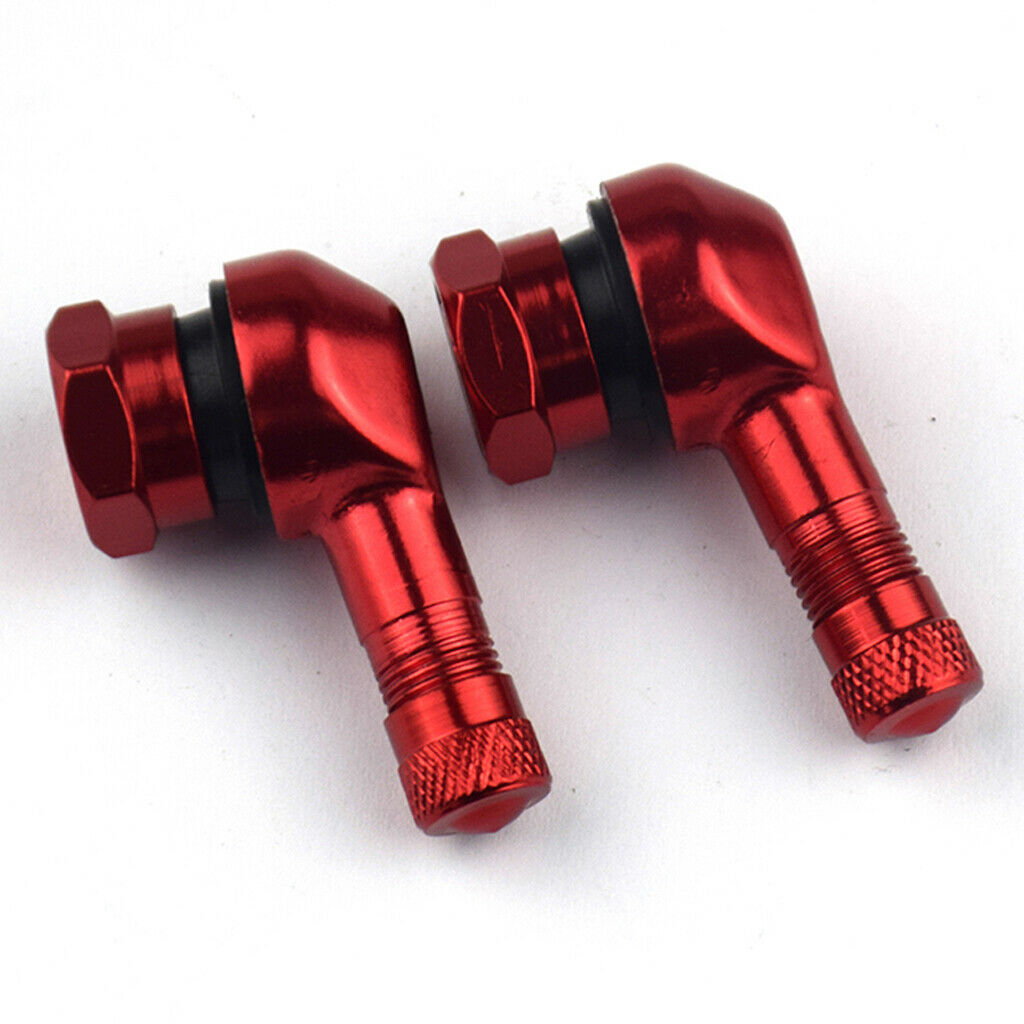 Red & Blue 90 degree CNC Aluminum Universal Motorcycle Wheel Valve Stems