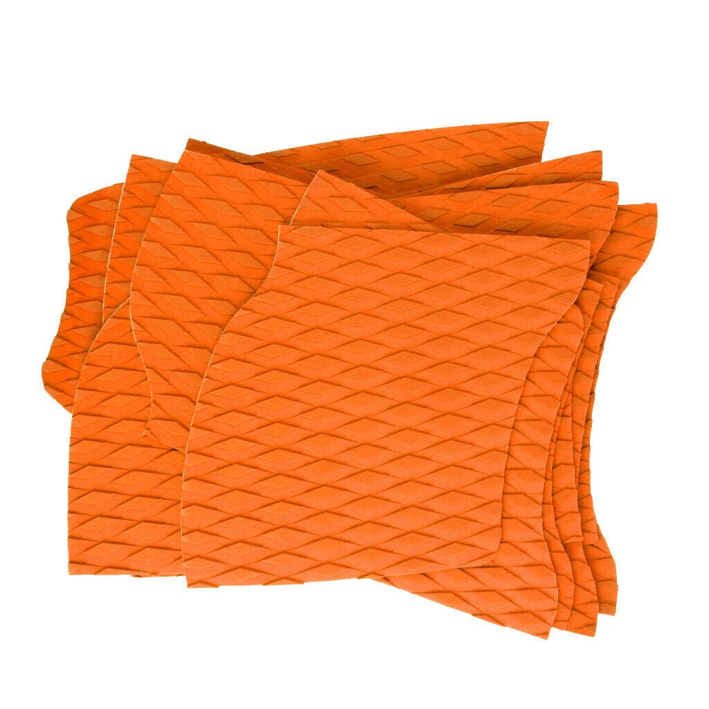 9pcs/Set Diamond Surfboard Full Deck Traction Pad Tail Grips Orange