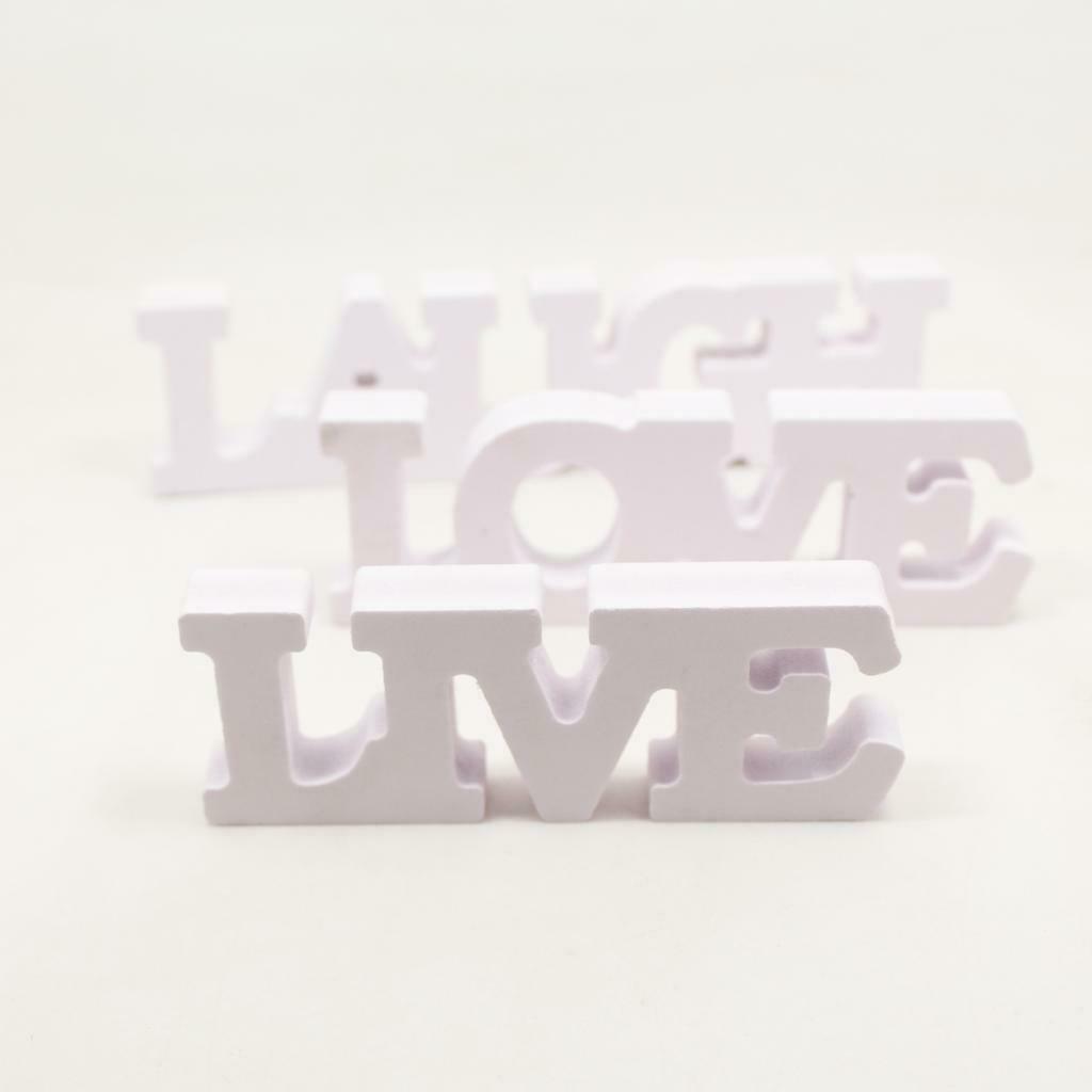 3 Pcs/Pack White Wooden Sign Decor LAUGH LIVE LOVE Wall Door Decoration Home