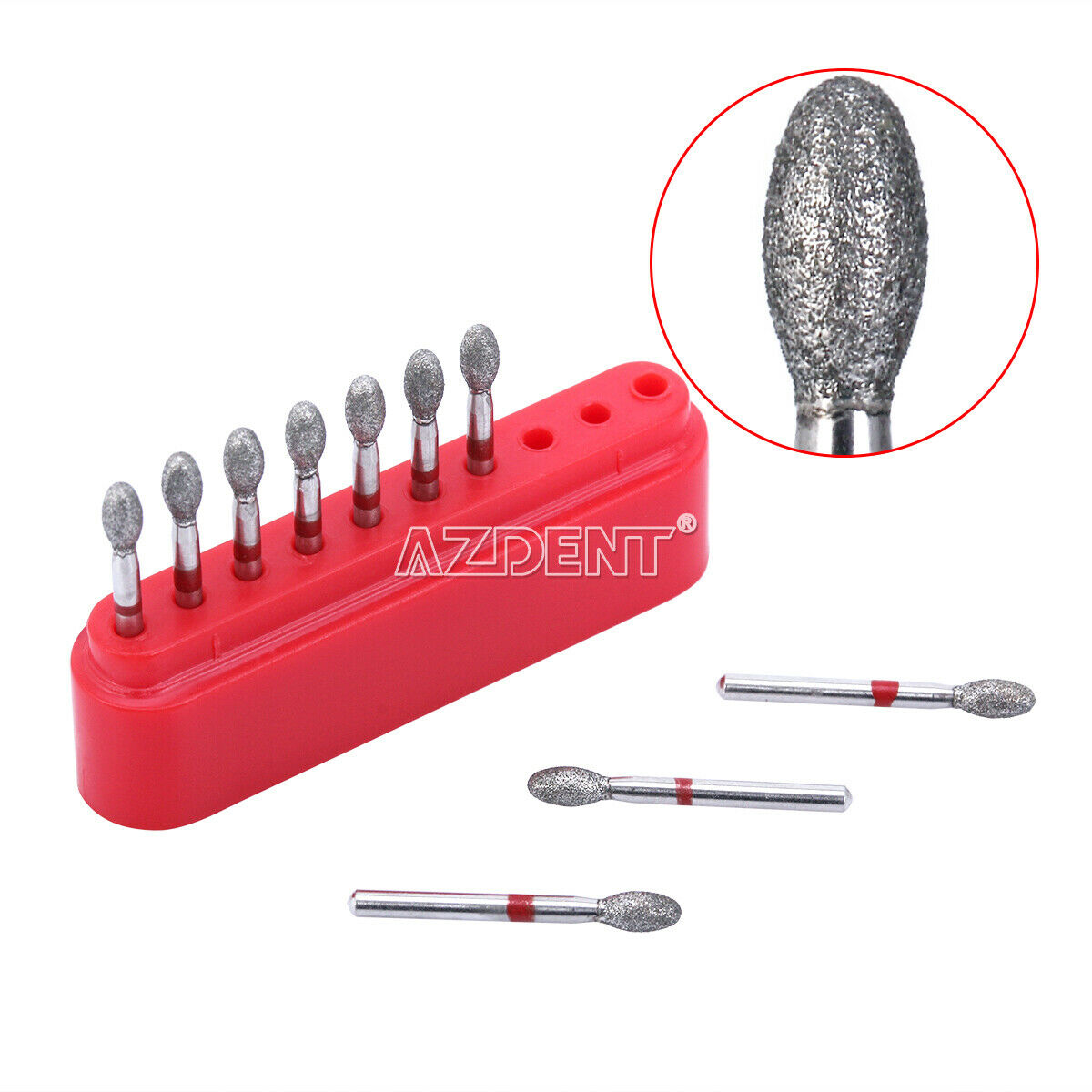 10 Box Dental Diamond Burs Football Fine #379-023F RED 10pcs/box AZDENT