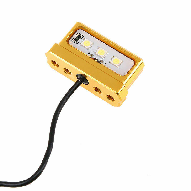 New 3-LEDs Motorcycle LED License Plate Light 12V Screw Bolt Tail Fog White Lamp