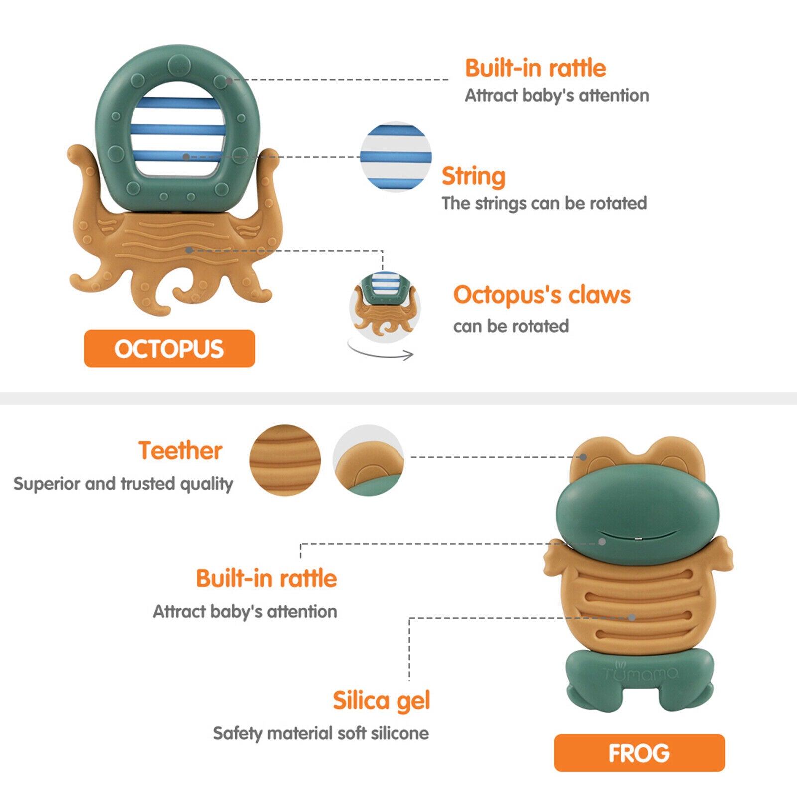 Baby Rattle Teether Rattles Infant Shaking Bell Toys Gifts for Toddler