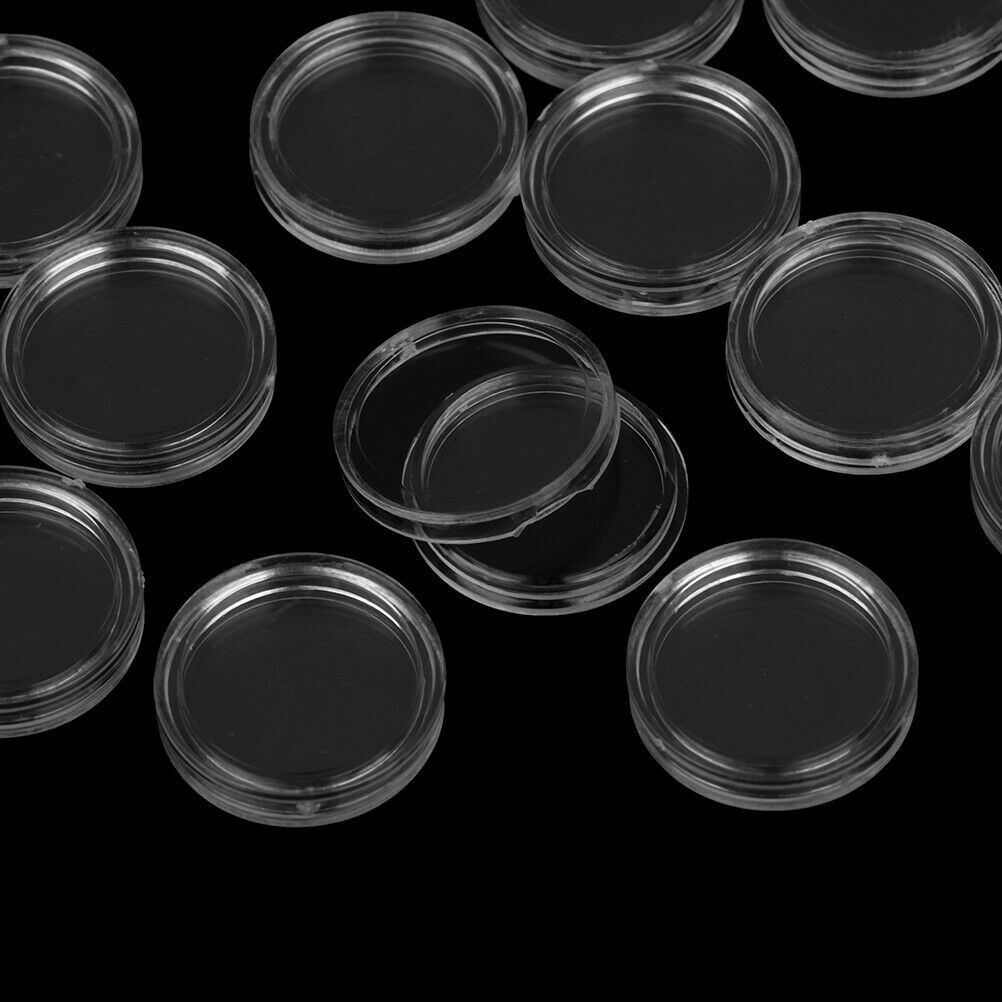 20pc18mm Applied Clear Round Cases Coin Storage Capsules Holder Round Pla.l8