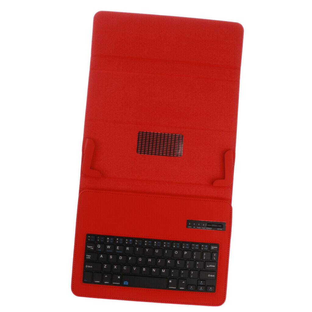 Universal 9-10inch Tablet Bluetooth Keyboard with PU Leather Case Red