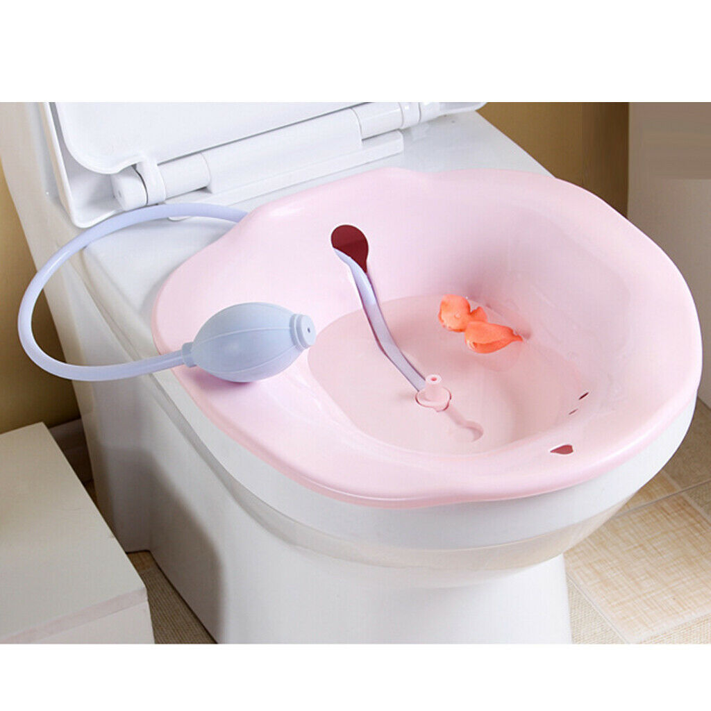 4Pieces Durable Sitz Bath Tub with Flusher Over the Toilet for Hemorrhoids