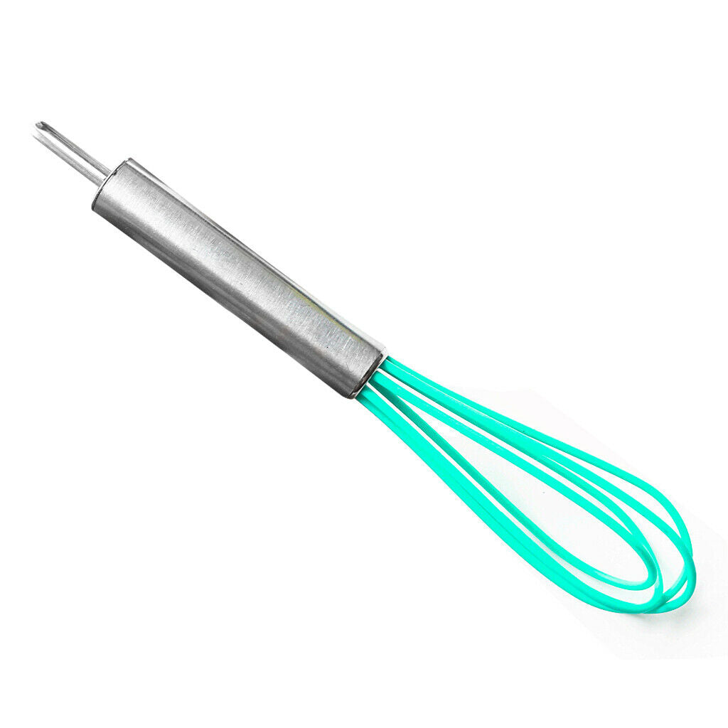 Nonstick Silicone Whisk with Stainless Steel Handle for Blending Whisking