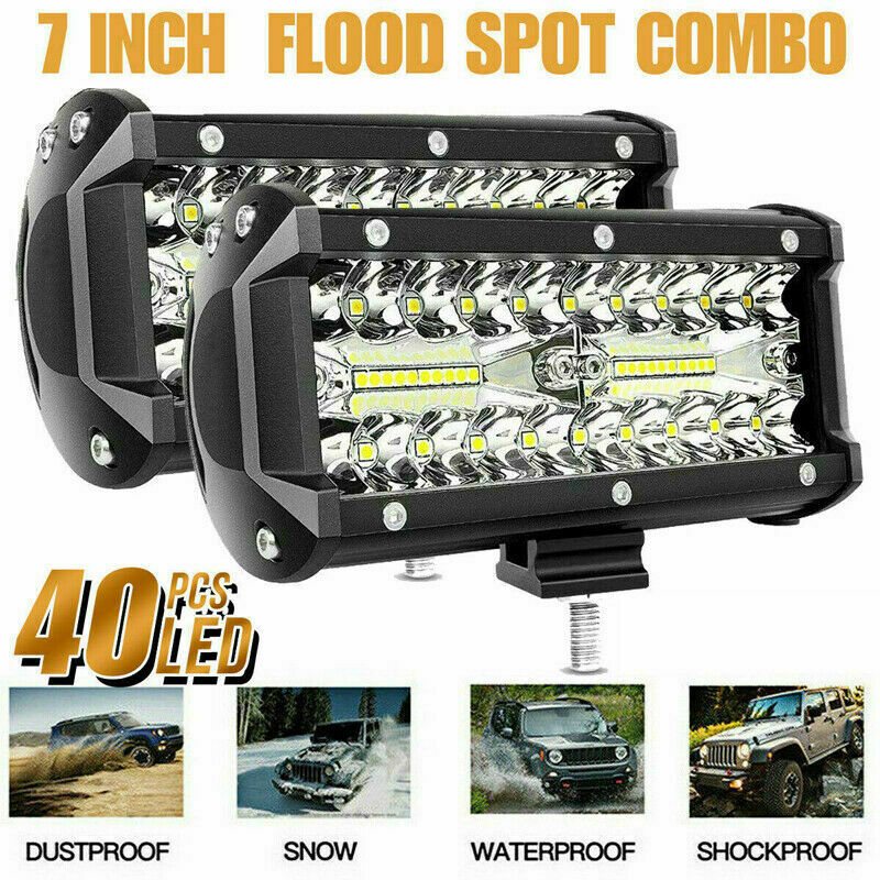 7inch 800W LED Work Light Bar Flood Spot for Offroad 4WD Fog Driving