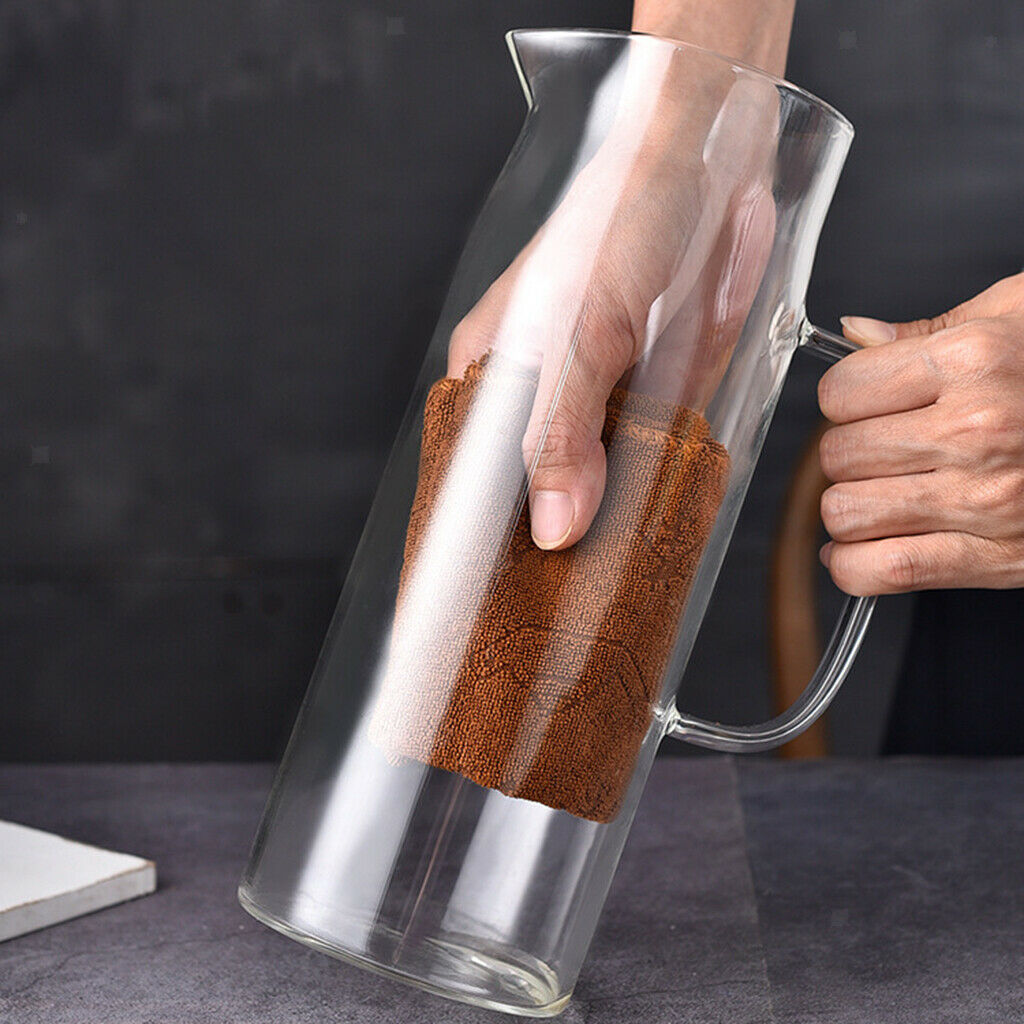 Glass Kettle with Lid for Water Iced Tea Milk Coffee Juice Serving 20x8cm A
