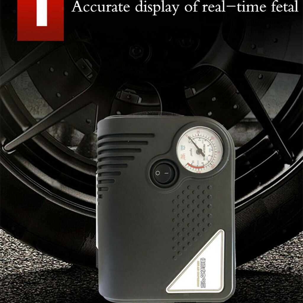 Electric Air Compressor Tire Inflator Black ABS