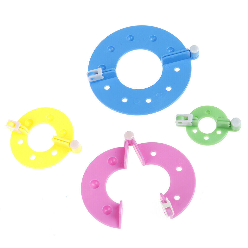 8PCS 4 sizes Fluff Ball Weaver PomPom Maker Knitting Loom Kit .l8