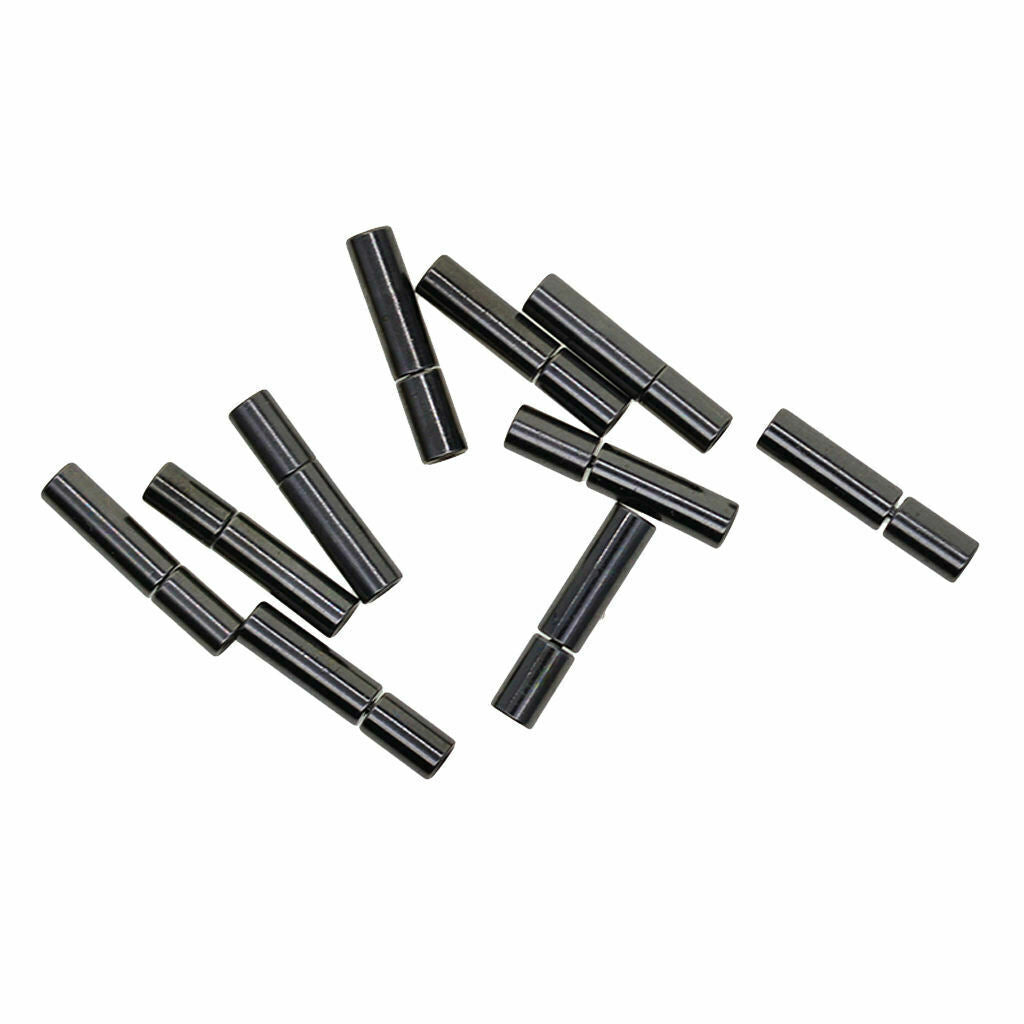 10 Set Black Glue In Bayonet Tube Clasp DIY Bracelet End Caps For 2mm Cord