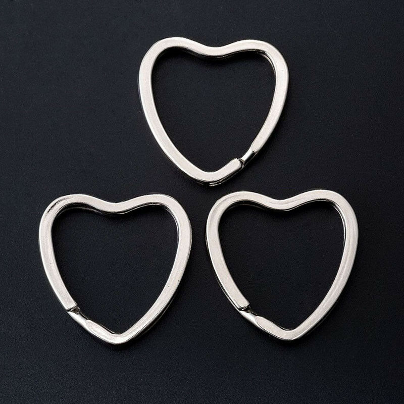 10PCS Heart Metal Key Holder Split Rings Keyring Keychain Hoop Loop DIY BDAU