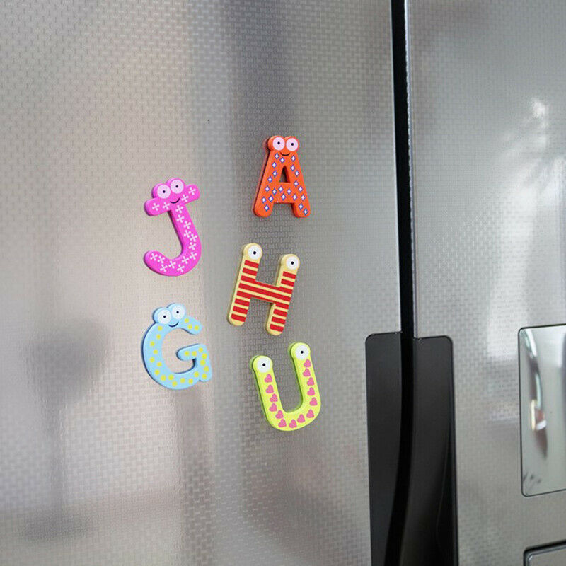 26 Letters Kids Wooden Alphabet Fridge Magnet Child Educational T.l8